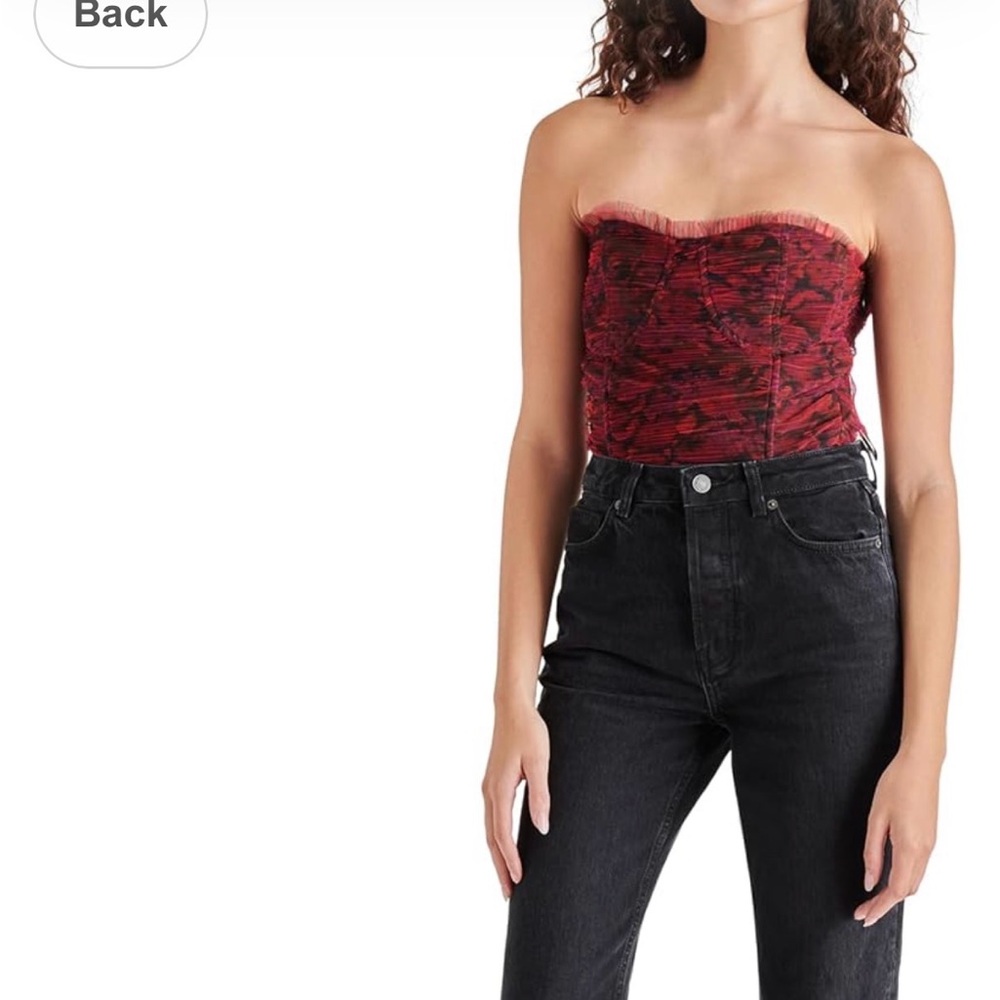Steve Madden Vibrant Red and Black Bodysuit